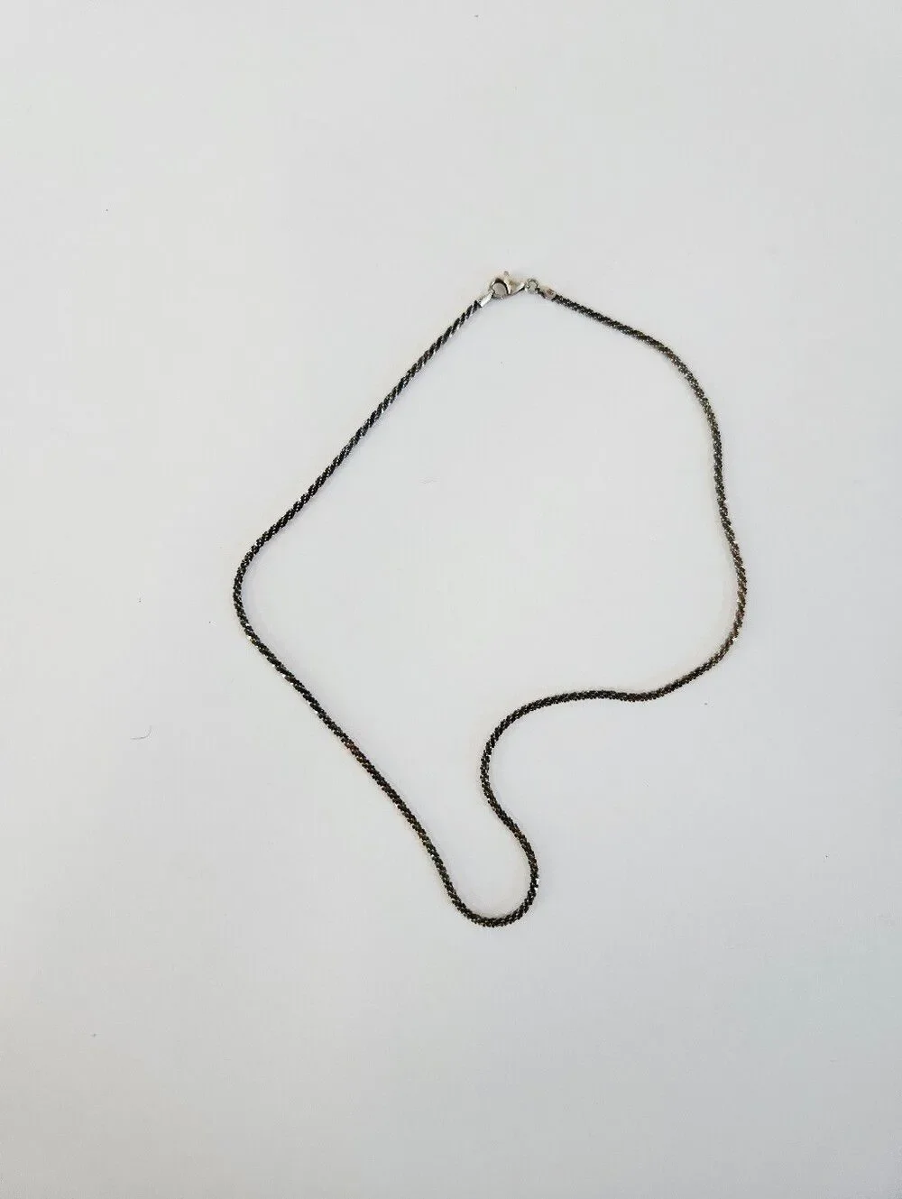 Vintage Milor Italy Sterling Silver 925 Twisted Linked Rope Chain Necklace 18